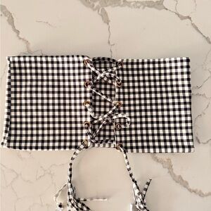 Montce Gingham Corset Bikini Top - Large